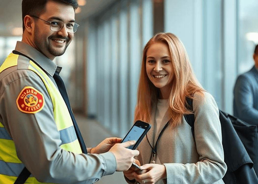 Person showing visitor analytics to user