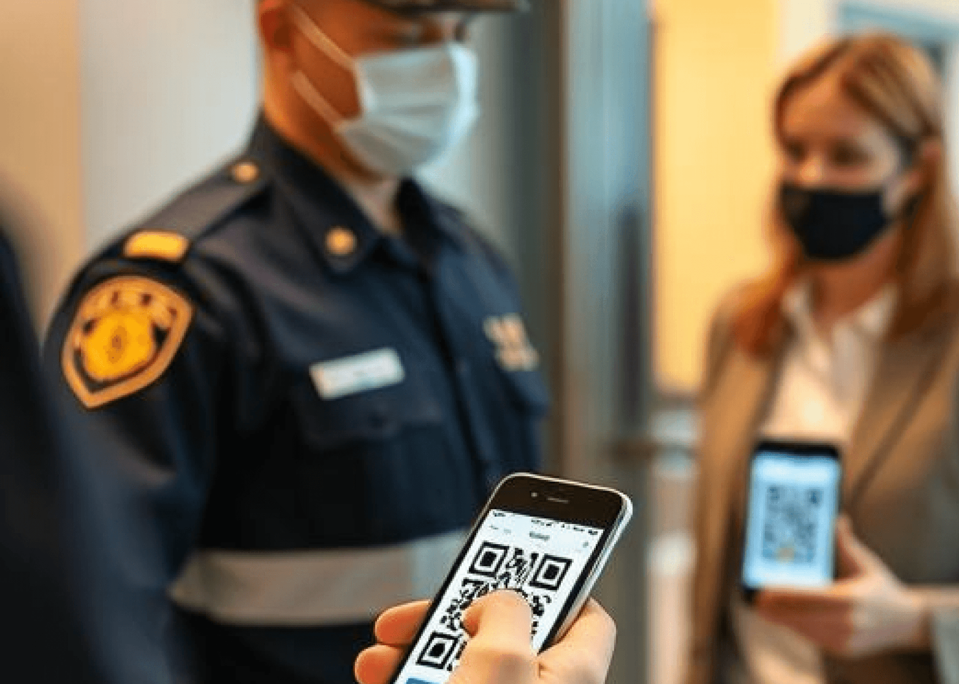 A smooth visitor check-in process at a digital kiosk in a corporate reception area